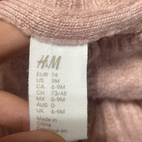 H&M Light Pink Ruffle Button Cardigan Size 6-9M - Picture 2 of 4